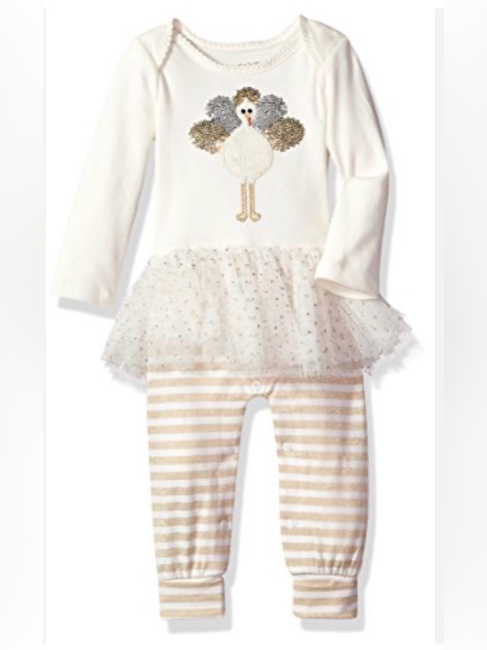 MUD PIE Thanksgiving Turkey Tutu One Piece - 0-3M